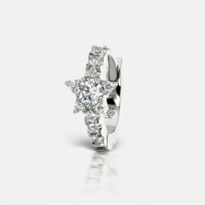 Maria Tash 6.5mm Diamond Star Eternity Ring in white gold and diamonds